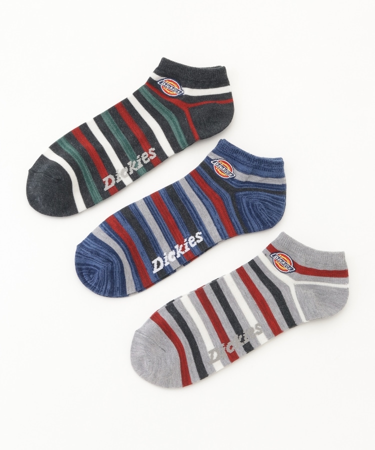 オフプライスストア(ファッショングッズ)(OFF PRICE STORE(Fashion Goods))のDickies（ディッキーズ） 3PAIRS　PACK　ロゴ刺繍アンクルソックス ミックス(999)