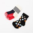 オフプライスストア(ファッショングッズ)(OFF PRICE STORE(Fashion Goods))のHappy Socks 配色ドット／ボーダーソックス 2P カーキ(227)