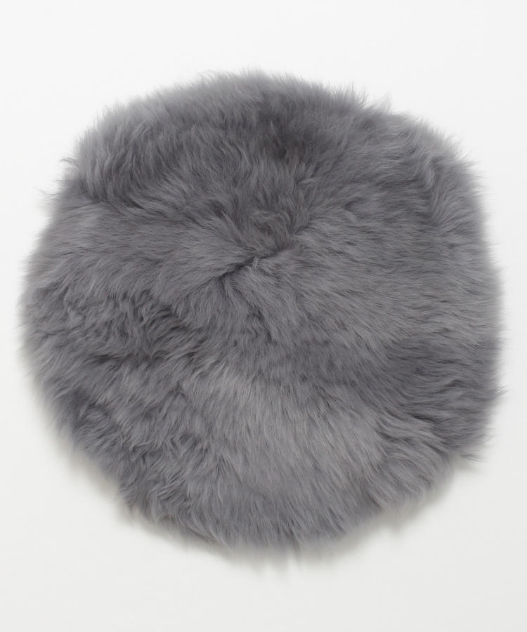 オフプライスストア(ファッショングッズ)(OFF PRICE STORE(Fashion Goods))のSheep House（シープハウス） 円形長毛クッション ダークグレー(014)