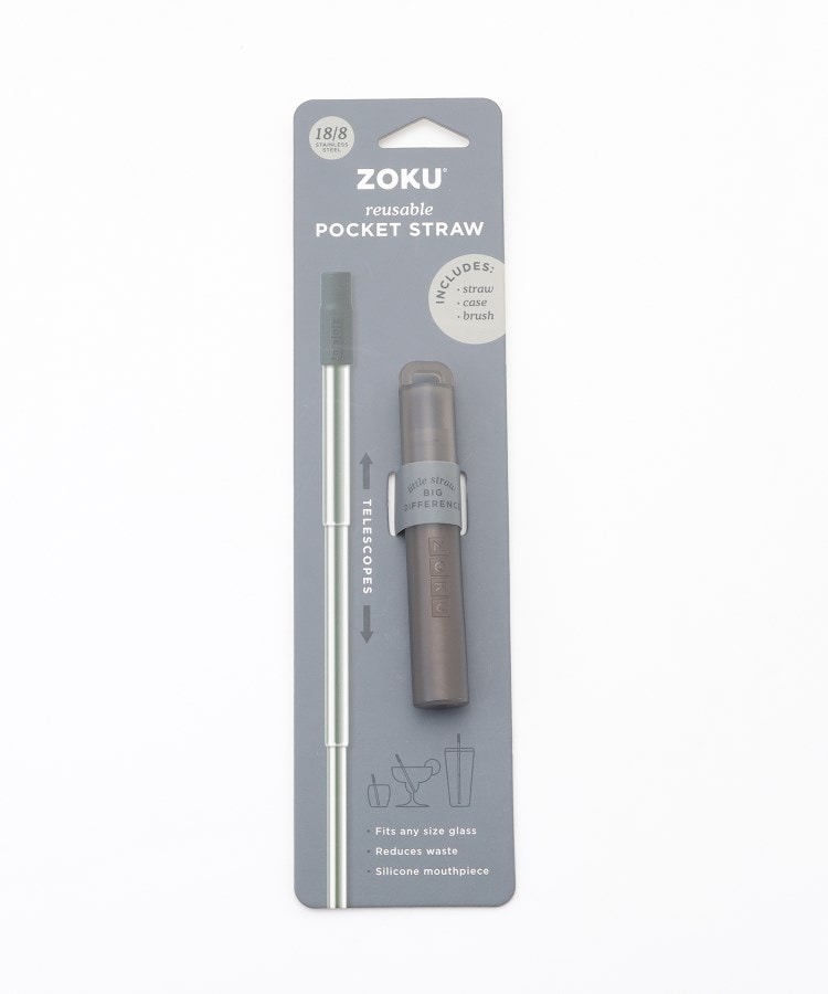 オフプライスストア(ファッショングッズ)(OFF PRICE STORE(Fashion Goods))のZOKU（ゾク） ステンレス製携帯用ストロー チャコール(999)