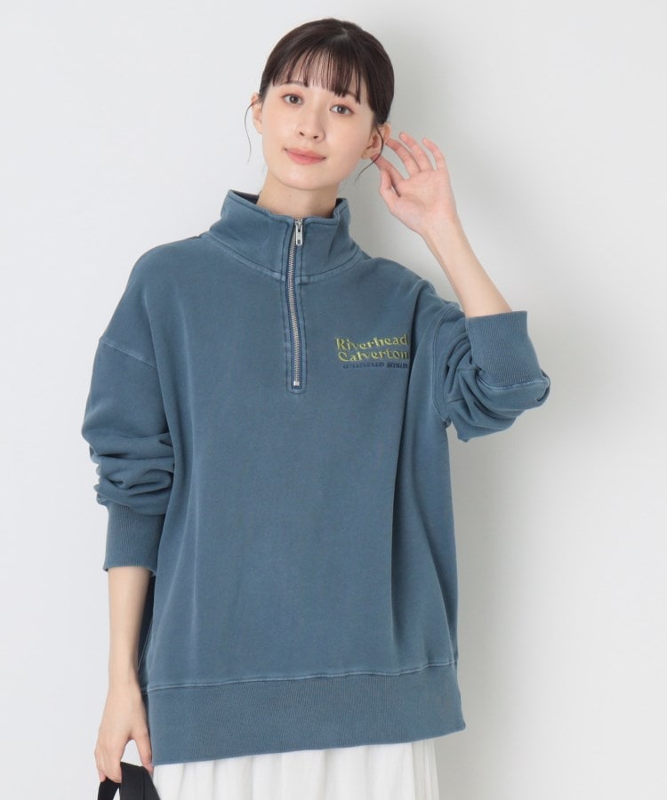 デッサン（ユニセックス）(Dessin(UNISEX))の【ユニセックス・洗える】ハーフジップスウェット ブルー(092)