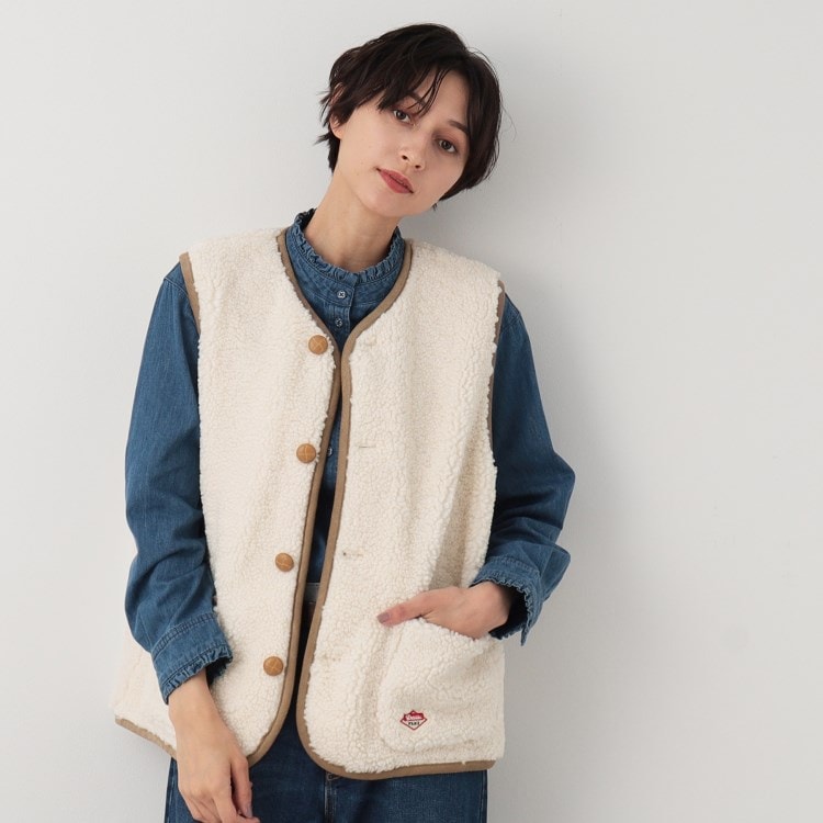 デッサン（ユニセックス）(Dessin(UNISEX))の【ユニセックス】ボタン付きボアベスト ベスト