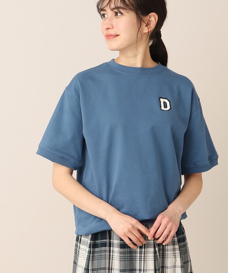 デッサン（ユニセックス）(Dessin(UNISEX))の【ユニセックス・洗える】ロゴ刺繍Tシャツ ブルー(092)