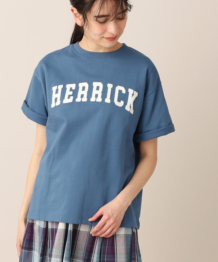 デッサン（ユニセックス）(Dessin(UNISEX))の【ユニセックス・洗える】ロゴ刺繍Tシャツ ブルー(092)