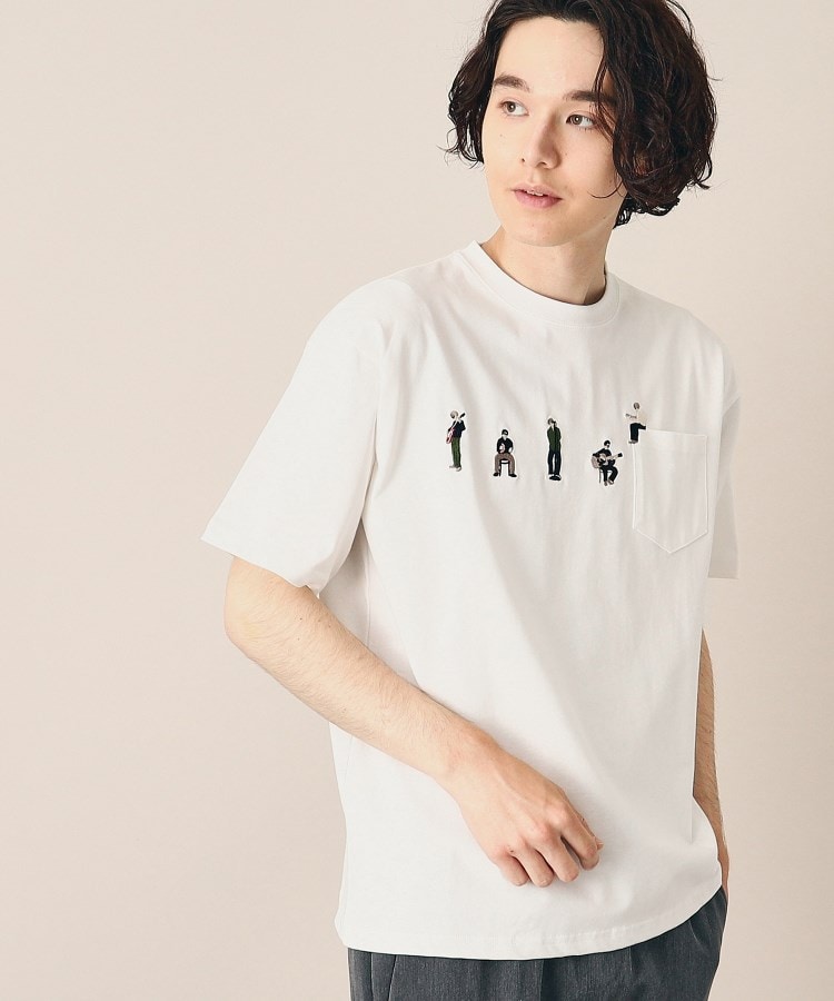 デッサン（ユニセックス）(Dessin(UNISEX))の【ユニセックス】ピープル刺繍Tシャツ ホワイト(001)