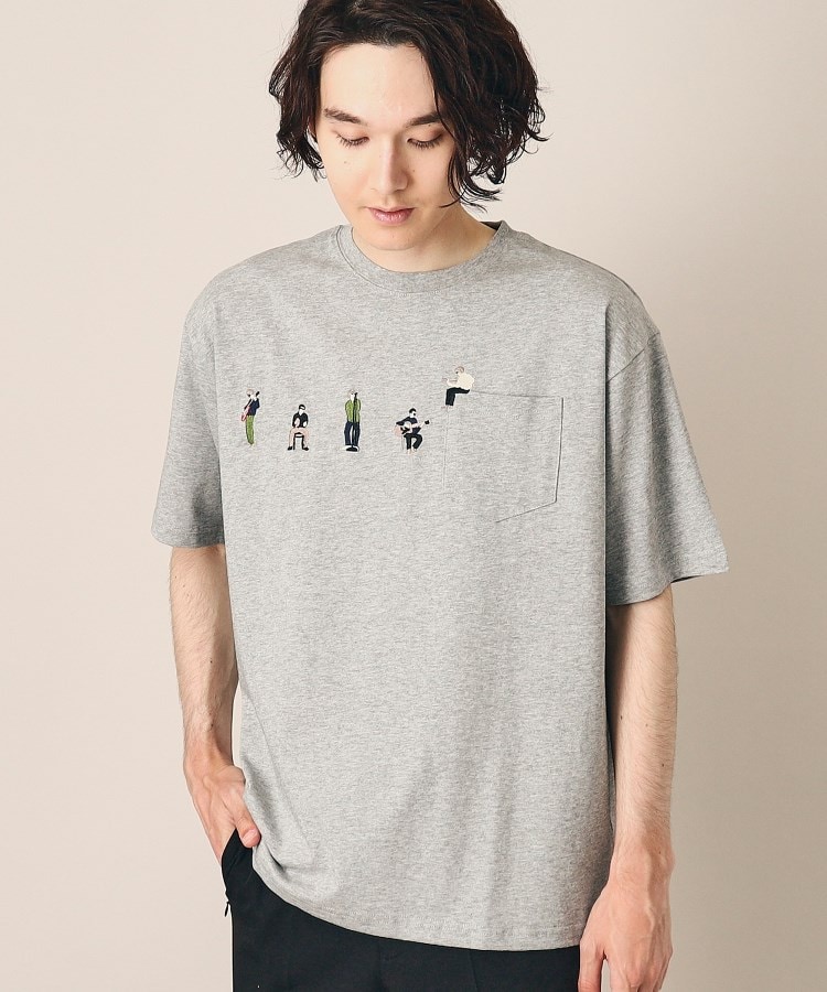 デッサン（ユニセックス）(Dessin(UNISEX))の【ユニセックス】ピープル刺繍Tシャツ グレー(012)