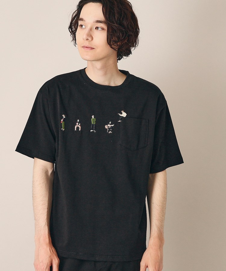 デッサン（ユニセックス）(Dessin(UNISEX))の【ユニセックス】ピープル刺繍Tシャツ ブラック(019)