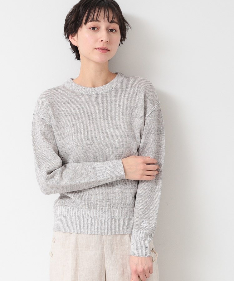 デッサン（ユニセックス）(Dessin(UNISEX))の【ユニセックス】コットンリネン杢ニット ライトグレー(011)
