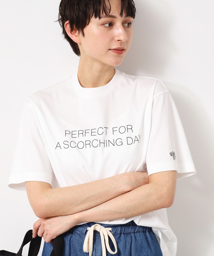 デッサン（ユニセックス）(Dessin(UNISEX))の【ユニセックス／接触冷感／抗菌防臭／洗える】アイスクリアコットンロゴTシャツ ホワイト(001)
