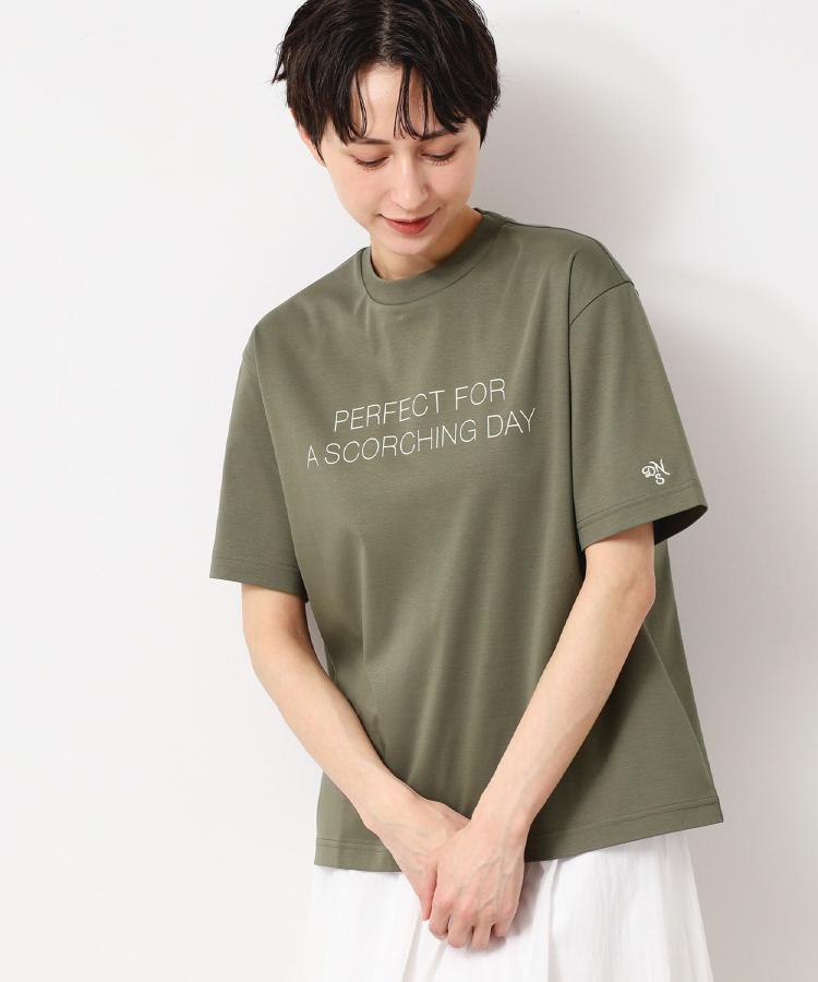 デッサン（ユニセックス）(Dessin(UNISEX))の【ユニセックス／接触冷感／抗菌防臭／洗える】アイスクリアコットンロゴTシャツ カーキ(027)
