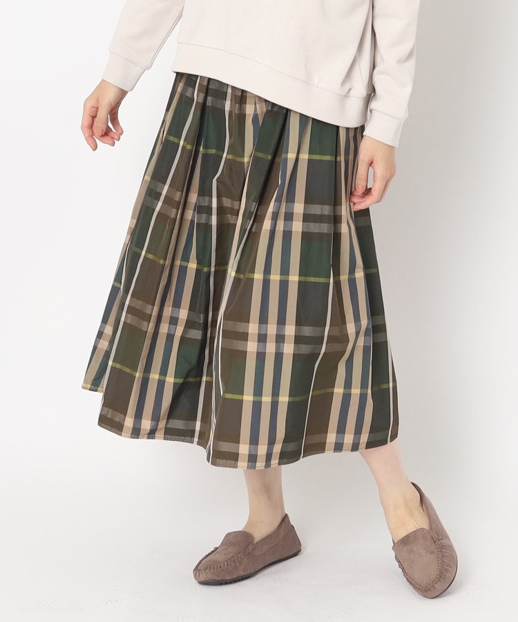 ヨリモ(YORIMO)の1枚は欲しいタフタチェックのスカート♪オールシーズン出番あり！ グリーン(022)