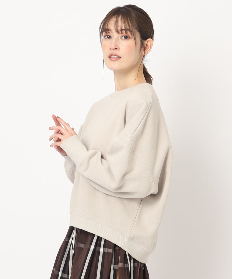ヨリモ(YORIMO)の【洗える・裏起毛】前後差ヘムでスタイルUP！裏起毛クロプト丈プルオーバー アイボリー(004)