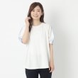 ヨリモ(YORIMO)の【異素材ドッキング】後ろ身頃ストライプドルマンプルオーバー ホワイト(001)