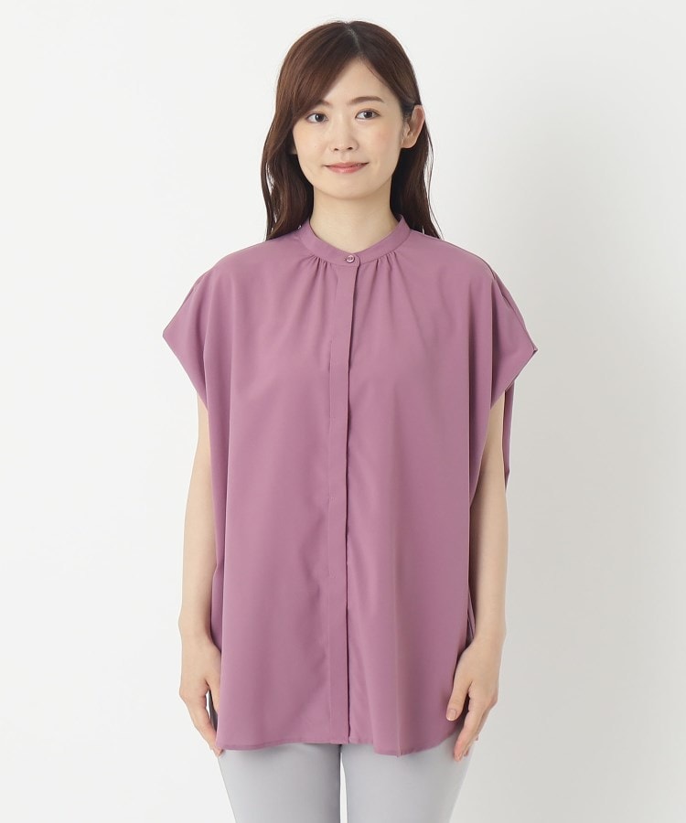 ヨリモ(YORIMO)の【洗える】バンドカラードルマンシャツ1