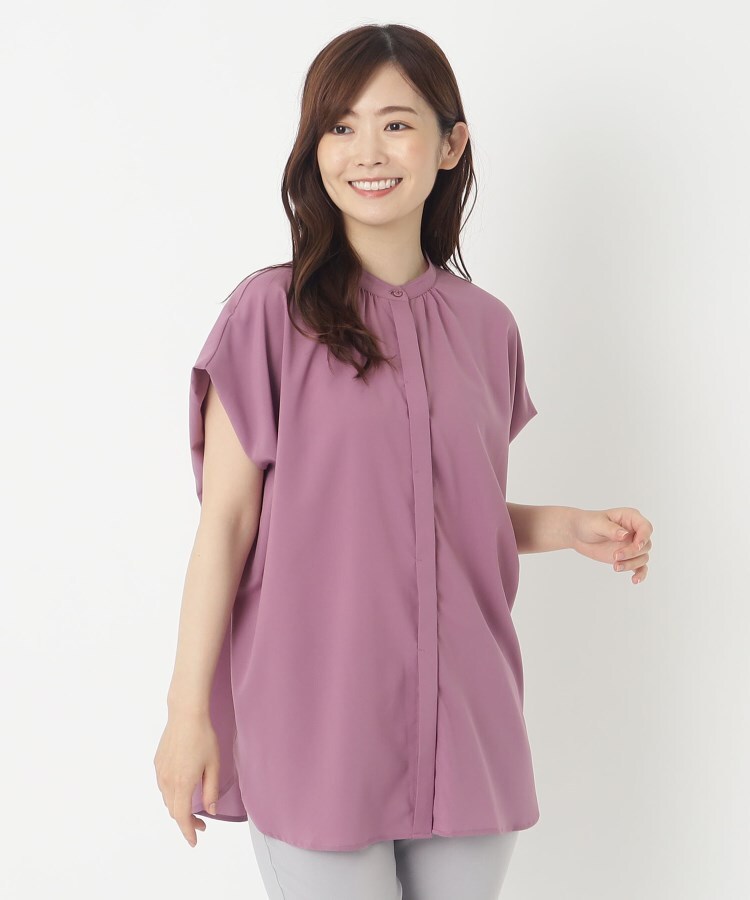 ヨリモ(YORIMO)の【洗える】バンドカラードルマンシャツ15