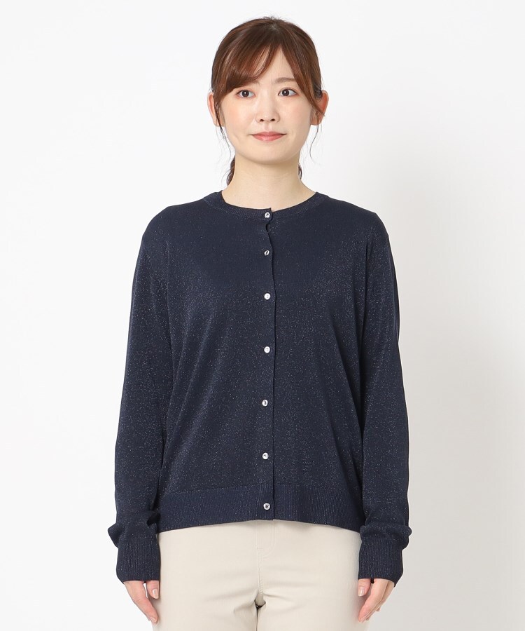 ヨリモ(YORIMO)の【トレンドのキラキララメ】クルーネックカーディガン1