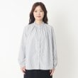 ヨリモ(YORIMO)の【ストライプ柄】スタンドフリルブラウス1