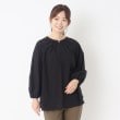 ヨリモ(YORIMO)の【洗える】カラミ素材のギャザーブラウス ブラック(019)