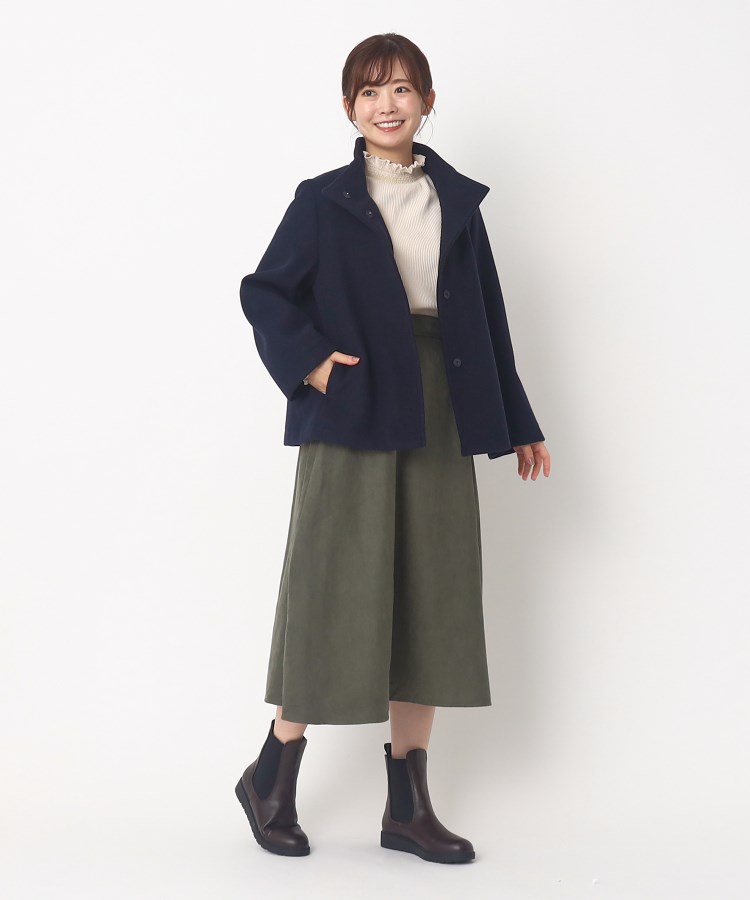 ヨリモ(YORIMO)の【裏リブ素材】スタンドカラーショートコート11