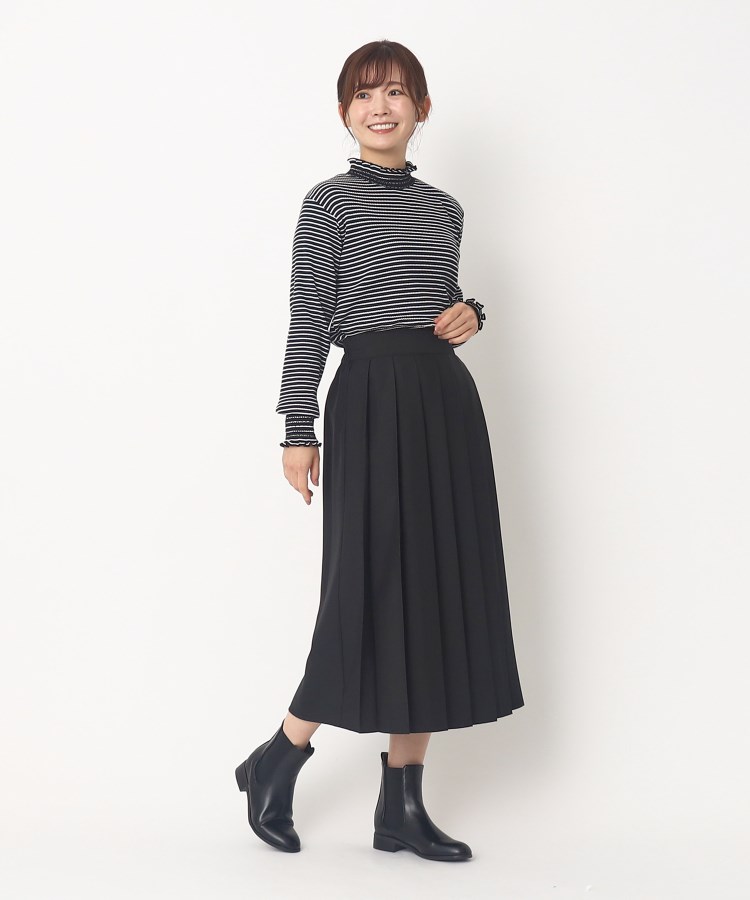 ヨリモ(YORIMO)の【洗える・ウエストゴム仕様】ワイドプリーツスカート8