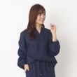 ヨリモ(YORIMO)の【洗える・セットアップ可】ウール見えスキッパーシャツ ネイビー(094)