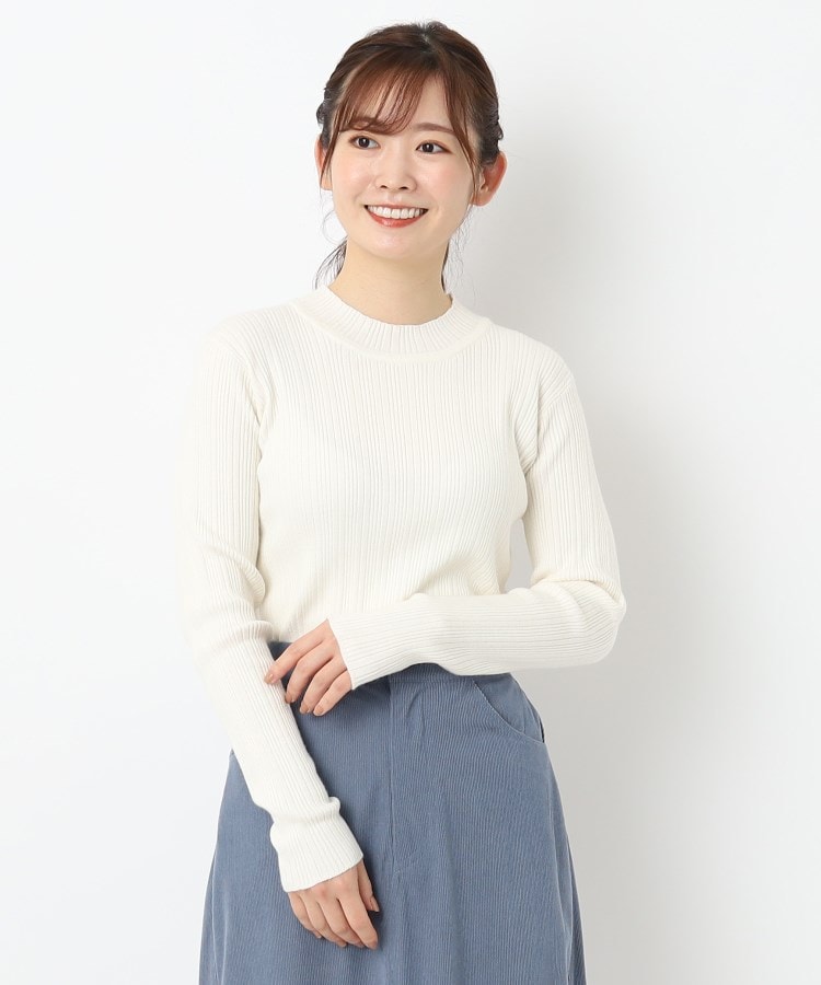 ヨリモ(YORIMO)の【もっちり暖かい】変形リブニット ホワイト(001)
