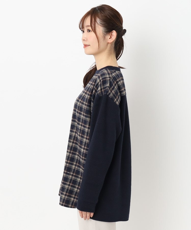 ヨリモ(YORIMO)の【ゆとりのあるサイズ感】チェックドッキングプルオーバー2