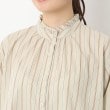 ヨリモ(YORIMO)の【秋色ストライプ柄】スタンドフリルブラウス4