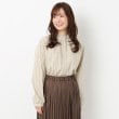 ヨリモ(YORIMO)の【秋色ストライプ柄】スタンドフリルブラウス ベージュ(052)
