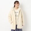 ヨリモ(YORIMO)の【洗える・リバーシブル】ボア×フェイクファーのフードコート アイボリー(004)