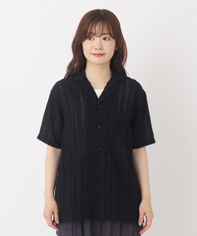 ヨリモ(YORIMO)の【トレンド素材】シアージャカードのオープンカラーシャツ1