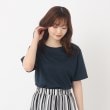 ヨリモ(YORIMO)の【接触冷感】シルケットコンフィークルーTシャツ ネイビー(094)