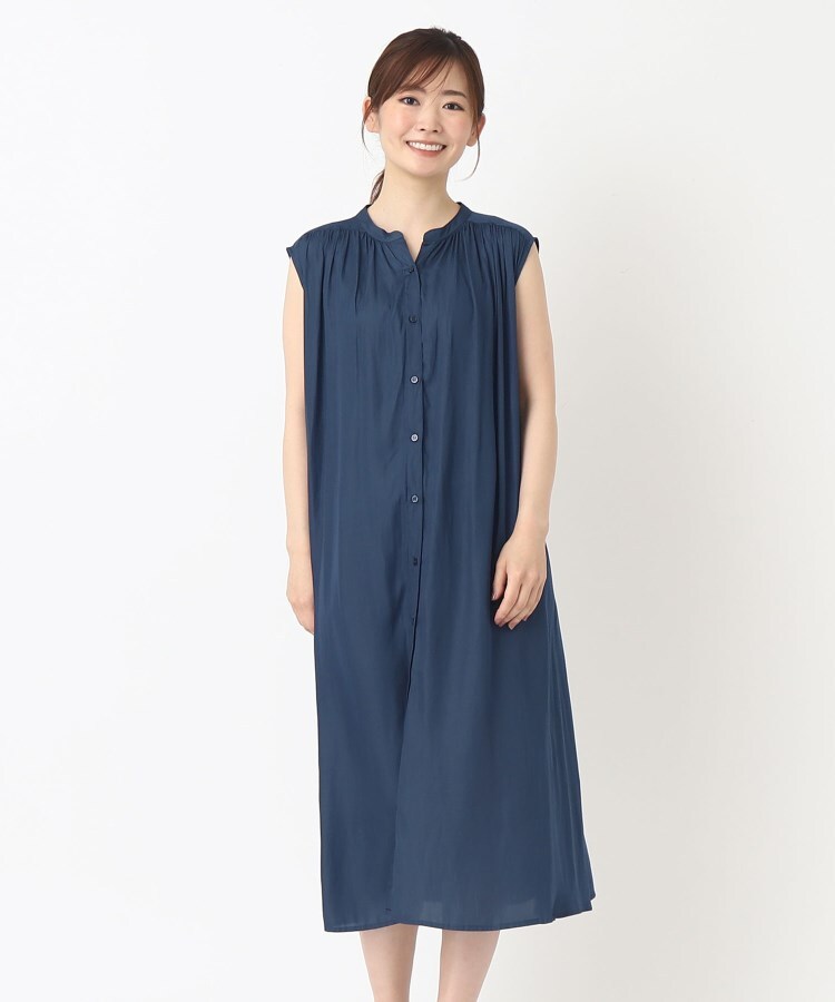 ヨリモ(YORIMO)の【通勤アイテムにも／洗える】美シルエット！ナイルサテンワンピース7