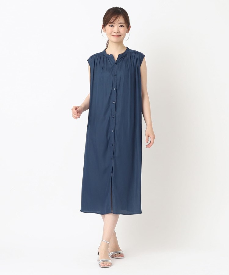 ヨリモ(YORIMO)の【通勤アイテムにも／洗える】美シルエット！ナイルサテンワンピース9