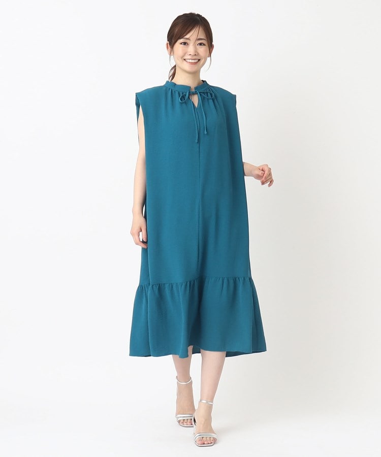 ヨリモ(YORIMO)の【夏カラー／洗える】スタンドカラーのティアードワンピース16