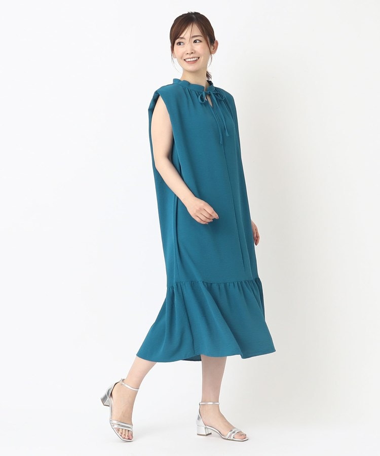 ヨリモ(YORIMO)の【夏カラー／洗える】スタンドカラーのティアードワンピース17