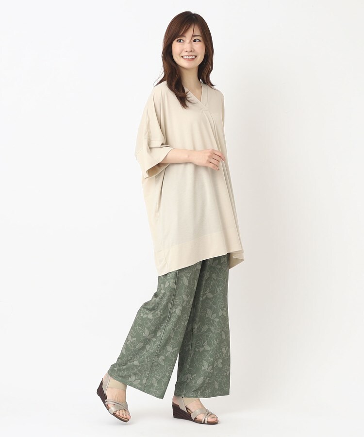 ヨリモ(YORIMO)の【UV対策／通勤アイテムにも／洗える】UVスラブVネック5分袖チュニック21