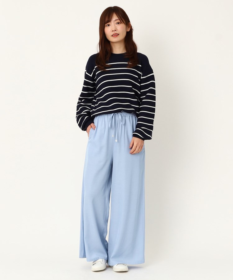 ヨリモ(YORIMO)の【洗える・セットアップ可】デニム調ワイドパンツ9