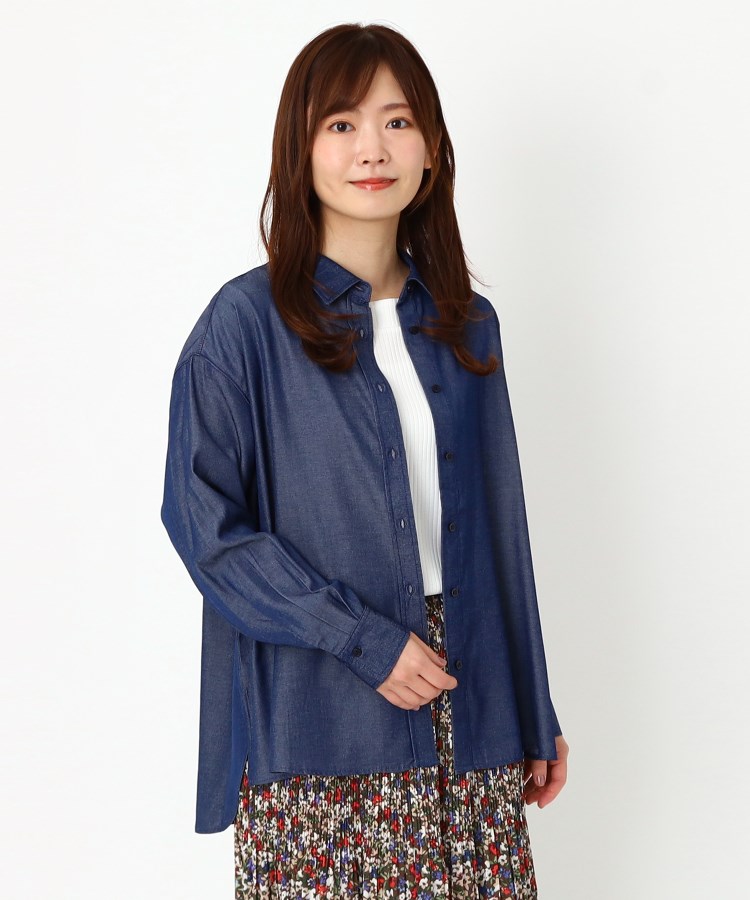 ヨリモ(YORIMO)の【洗える・セットアップ可】デニム調レギュラーシャツ7