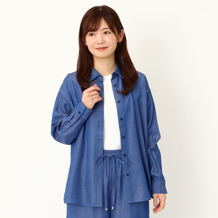 ヨリモ(YORIMO)の【洗える・セットアップ可】デニム調レギュラーシャツ シャツ・ブラウス