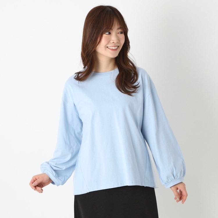 ヨリモ(YORIMO)の【バックスタイルが可愛い！】チュールドッキングプルオーバー カットソー