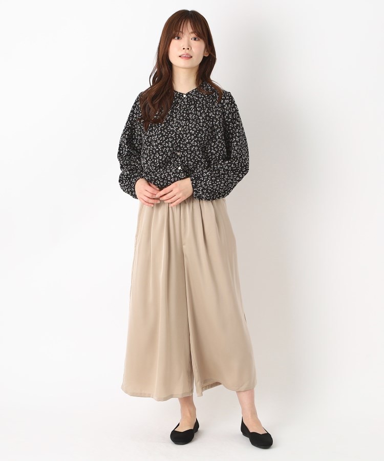 フェミニン・キレイめ】バンドカラー小花柄ブラウス(シャツ フェミニン・キレイめ】バンドカラー小花柄ブラウス(シャツ