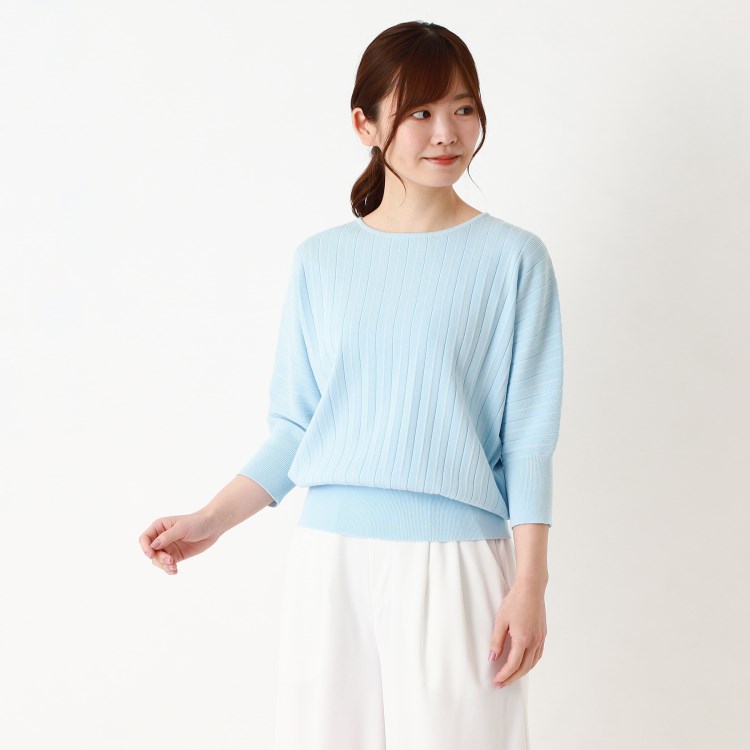 ヨリモ(YORIMO)の【プリーツ編みのニットが新鮮】ドルマンスリーブニットプルオーバー ニット/セーター