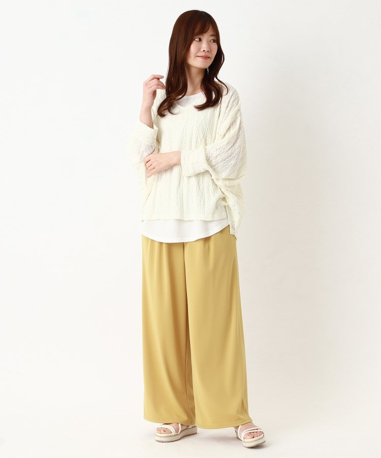 ヨリモ(YORIMO)の【ストレッチ素材】カットジャージワイドパンツ21