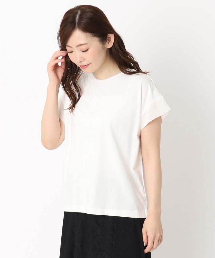 ヨリモ(YORIMO)の【袖口のシアー感が女性らしい】異素材ドッキングプルオーバー7