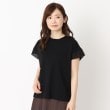 ヨリモ(YORIMO)の【袖口のシアー感が女性らしい】異素材ドッキングプルオーバー ブラック(019)