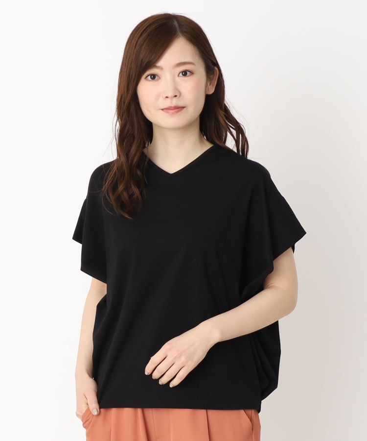 1枚欲しい便利なアイテム】浅Vネックプルオーバー(カットソー 1枚欲しい便利なアイテム】浅Vネックプルオーバー(カットソー