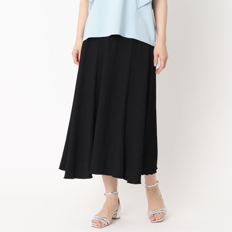 ヨリモ(YORIMO)の【ストレッチ素材】ワッシャーシャーリングスカート マキシ・ロングスカート