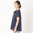 ヨリモ(YORIMO)の【通勤にもおすすめ】ストライプバンドカラーブラウス2