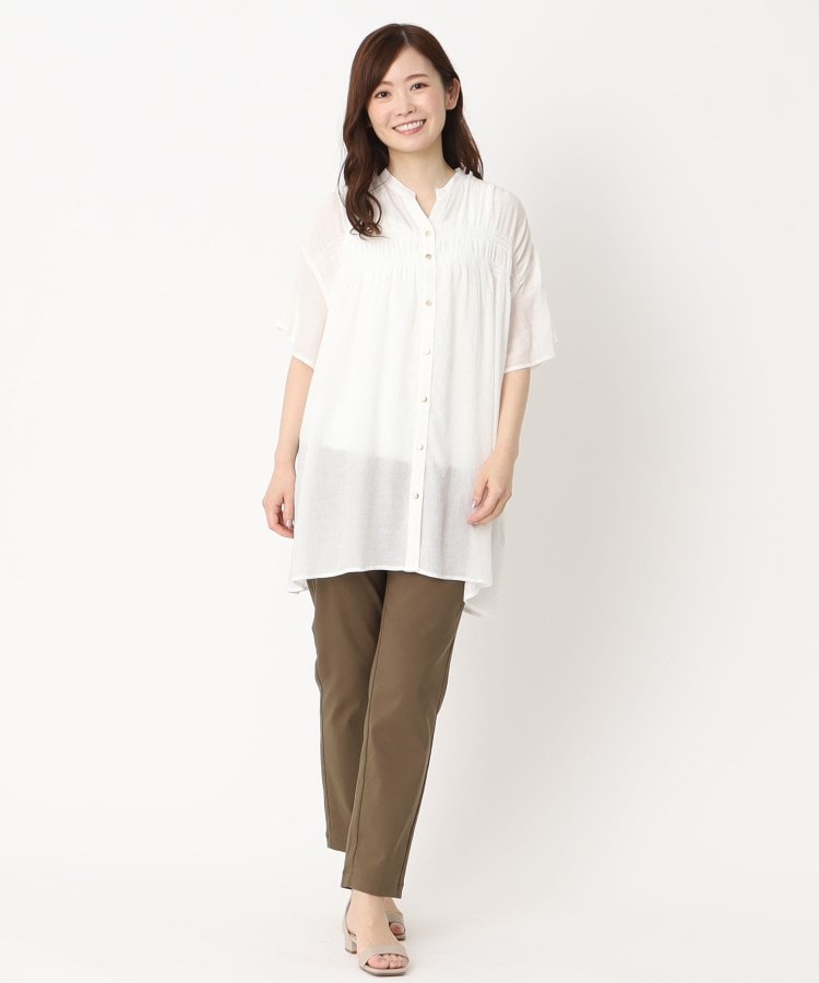 ヨリモ(YORIMO)の【軽やかな楊柳素材】シャーリングブラウス8